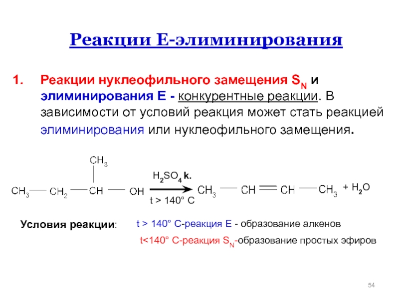 Схема реакции нуклеофильного замещения