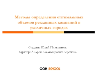 Методы определения оптимальных объемов рекламных кампаний в различных городах
