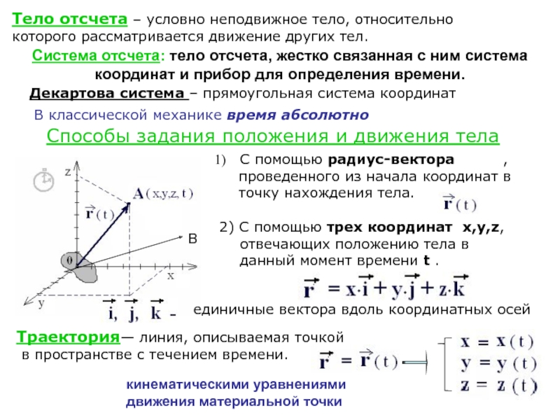 Что принимают за тело отсчета когда говорят