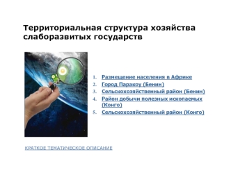 Территориальная структура хозяйства слаборазвитых государств