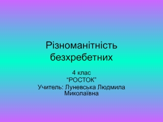 Різноманітність безхребетних