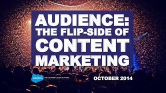 AUDIENCE:
THE FLIP-SIDE OF
CONTENT 
MARKETING