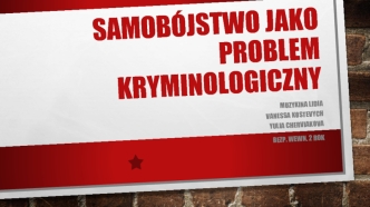 Samobójstwo jako problem kryminologiczny