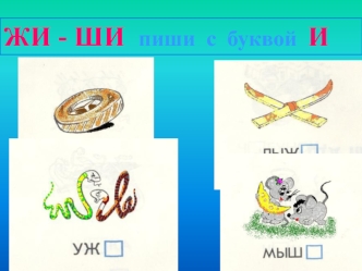 ЖИ - ШИ  пиши  с  буквой  И