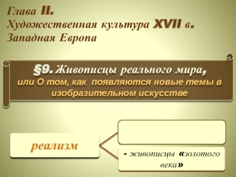 Художественная культура XVII в. Западная Европа. Живописцы реального мира