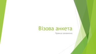 Візова анкета. Правила заповнення