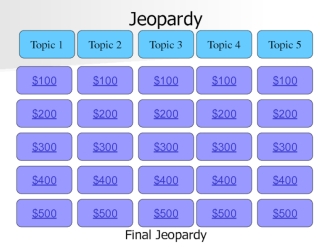 Jeopardy. Game