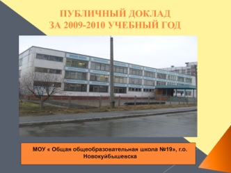 ПУБЛИЧНЫЙ ДОКЛАД
ЗА 2009-2010 УЧЕБНЫЙ ГОД