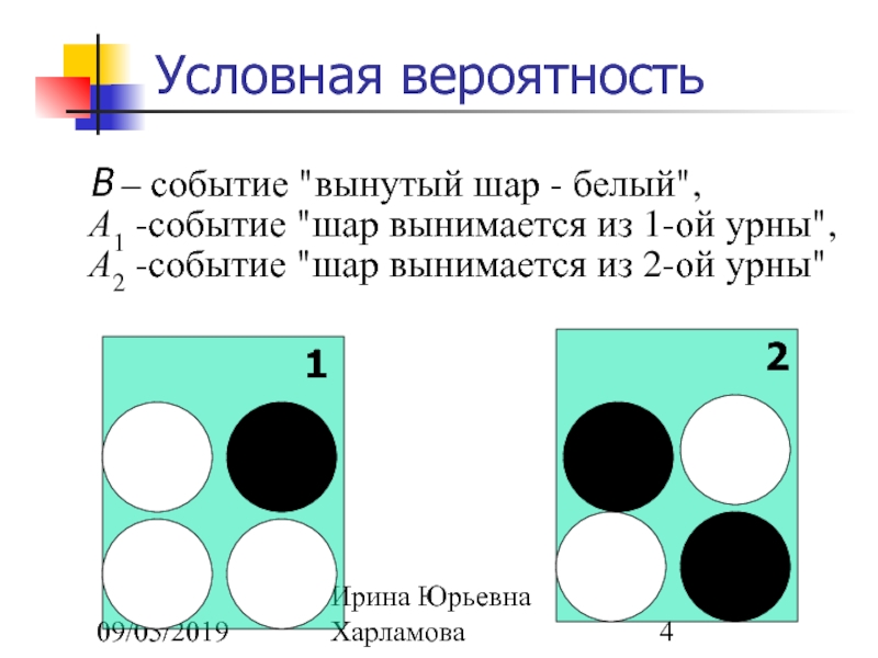 Вероятность шары 2 урны