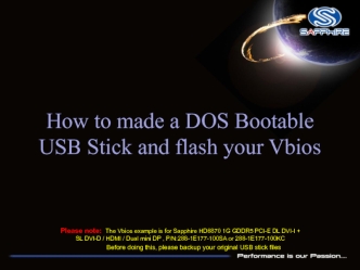 How to made a DOS Bootable USB Stick and flash your Vbios