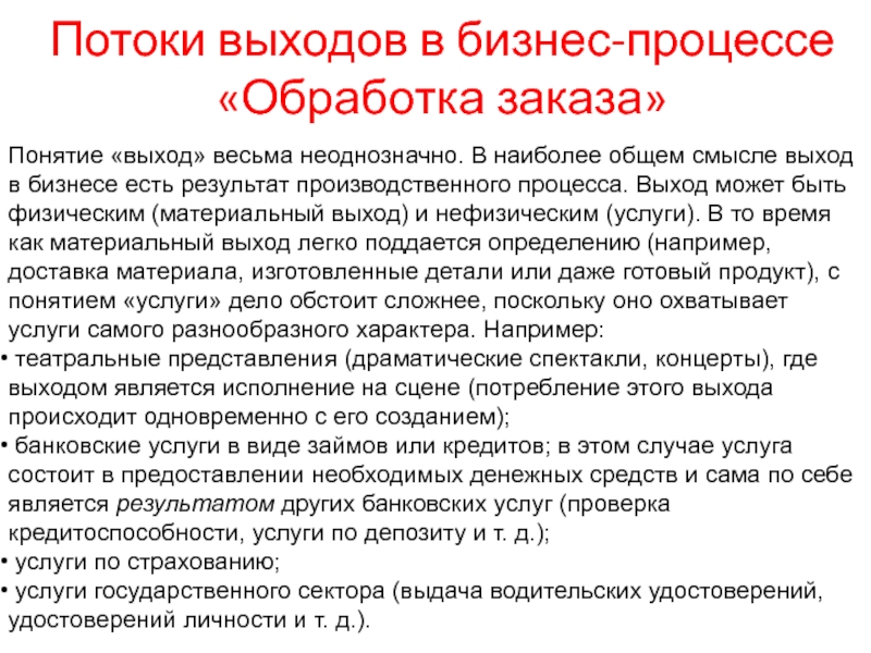 Дайте определение понятий выход. Обработка заказов. Выход термин. Дай определение термину выход. Рекомендованный заказ понятие.