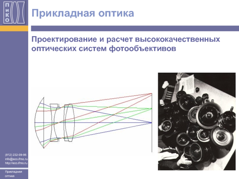 Прикладная оптика. Программы для расчета оптических систем. Расчет оптической системы. Проектирование оптики. Моделирование оптических систем.