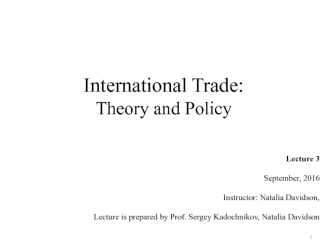 General equilibrium in the open (trading) economy