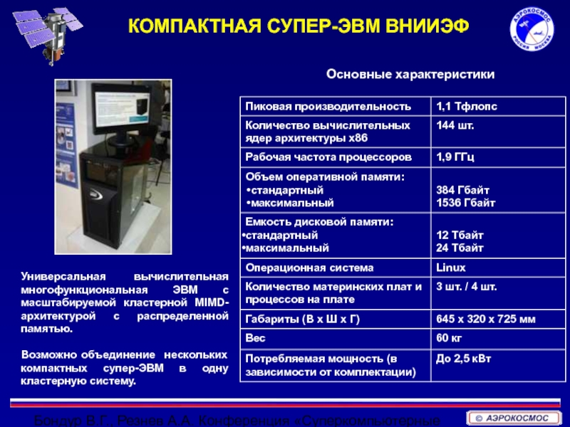 Характеристика системы компьютера