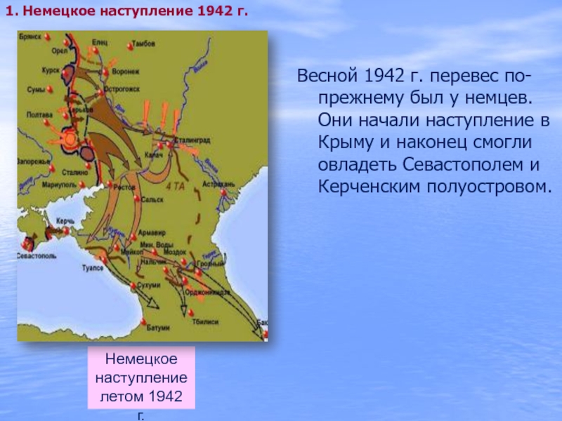 Ситуация на фронте весной 1942 года планы сторон