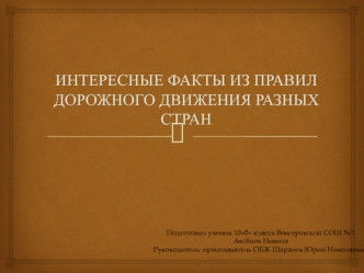 Интересные факты из правил дорожного движения разных стран