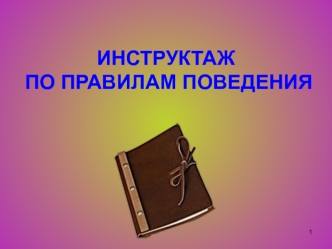 Инструктаж по правилам безопасного поведения