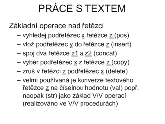 Práce s textem