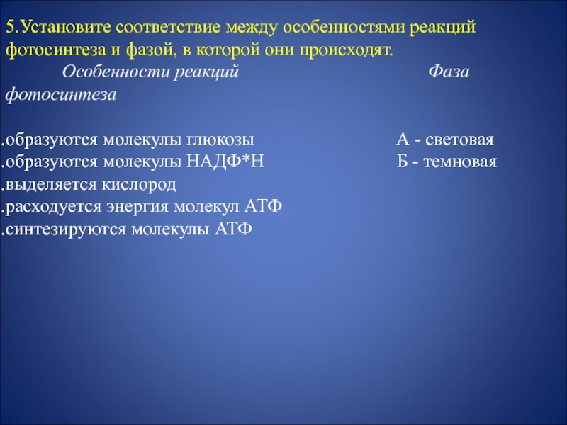 Особенности реакции. Соответствие между характеристикой и фазой фотосинтеза. Установите соответствие между характеристикой и фазой фотосинтеза. Установите соответствие между процессами и фазами фотосинтеза. Соответствие между характеристикой и фазой процесса фотосинтеза.