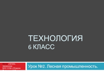 ТЕХНОЛОГИЯ6 класс