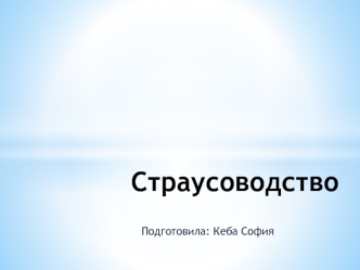 Страусоводство. Что мы получаем от страуса