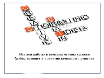 Навыки работы в команде, основы техники брэйнсторминга и принятия командного решения