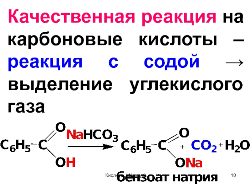 Выделение кислоты