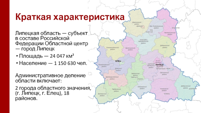 Липецкая область как субъект российской федерации