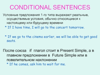 Conditional sentences