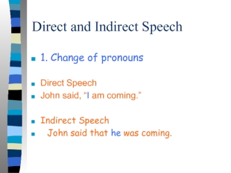 Direct and indirect speech