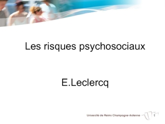 Les risques psychosociaux