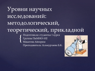 Уровни научных исследований: методологический, теоретический, прикладной