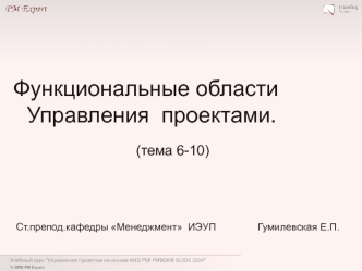 Функциональные области управления проектами