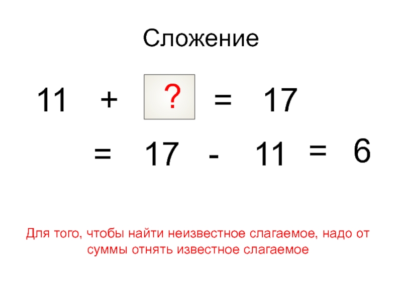 Как найти слагаемое картинка