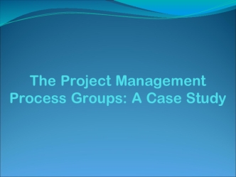 The Project Management Process Groups: A Case Study