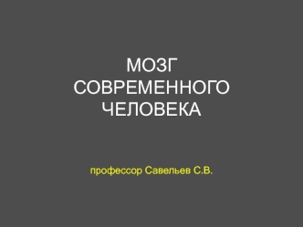 Мозг современного человека