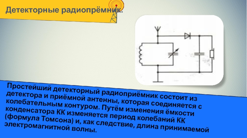 На рисунке 4 изображена схема детекторного приемника с помощью какого элемента осуществляется