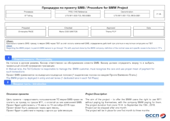 Процедура по проекту BMW