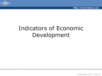 Indicators of economic development