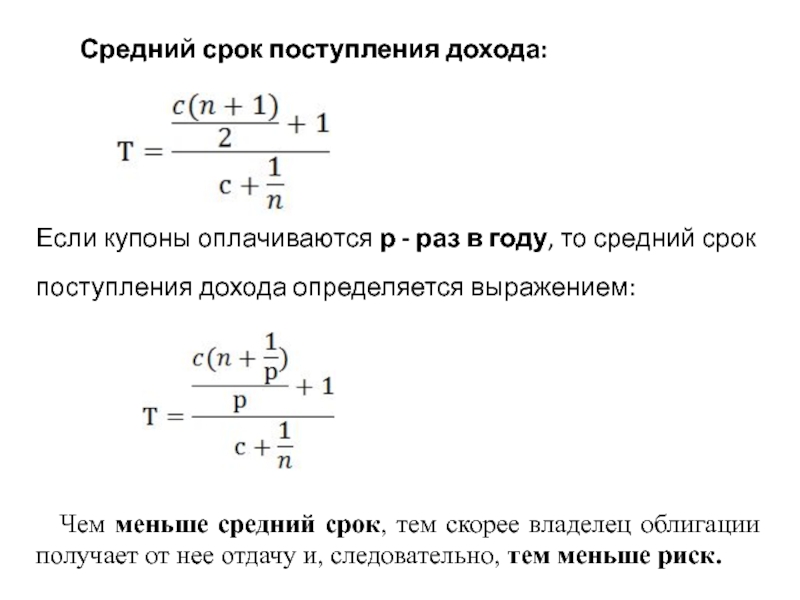 Срок облигации