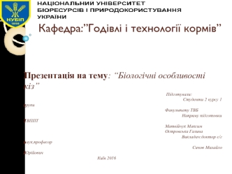 Біологічні особливості кіз