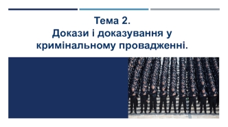 Докази і доказування у кримінальному провадженні