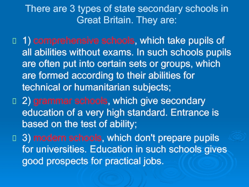 Schools in britain текст. Types of Schools in great Britain. Schools in Britain текст с заданиями. System of Education in great Britain. Types of comprehensive Schools are there in great Britain.