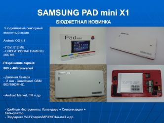 SAMSUNG PAD mini X1