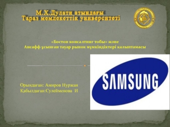 Бостон консалтинг тобы және Ансафф ұсынған тауар рынок мүмкіндіктері қалыптамасы