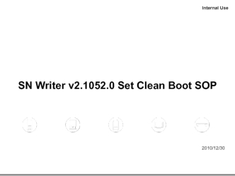 Instuction. SN Writer v2.1052.0 Set Clean Boot SOP