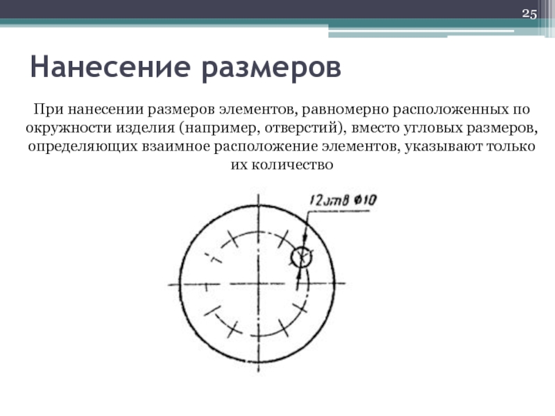 Равномерно расположенных. Простановка угловых размеров. Нанесение размеров на отверстия по кругу. Простановка угловых размеров отверстий. Нанесение размеров по окружности.