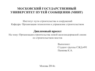 Организация строительства новой железнодорожной линии со строительством мостов