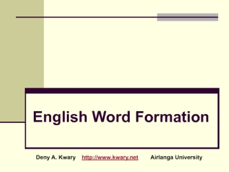 English Word Formation