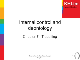 Internal control and deontology - Chapter 7 IT auditing